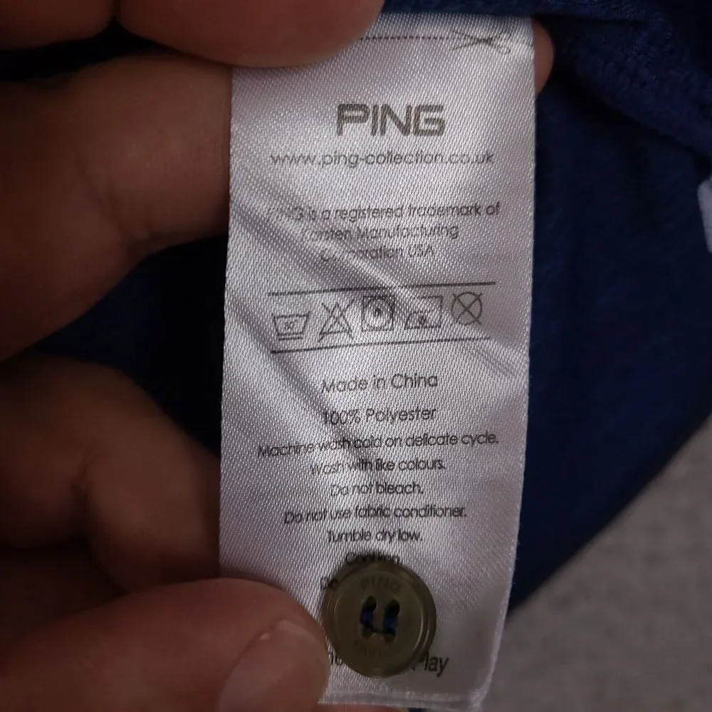 Ping Polo Shirt Men's XL Blue Sensor Cool Golf Performance Celebration Golf Club - Picture 12 of 13